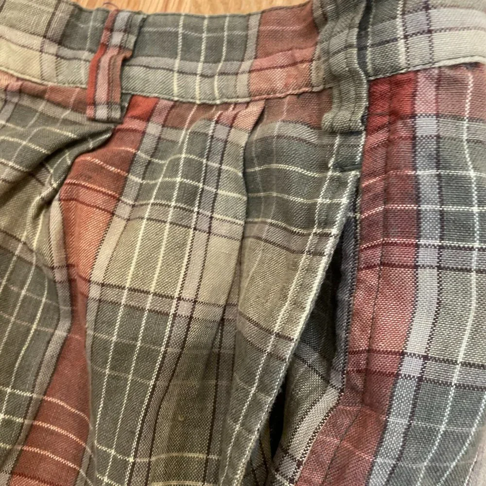 Nautica Skipper Plaid 100% Linen Pleated Shorts Men's Size 34 - Picture 6 of 8